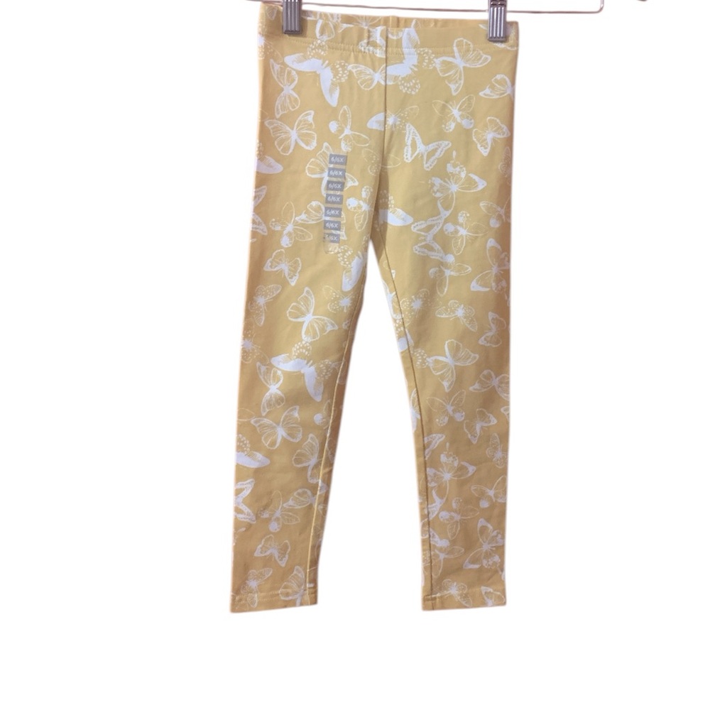 OshKosh Yellow Butterfly Print Girls Leggings 6/6X